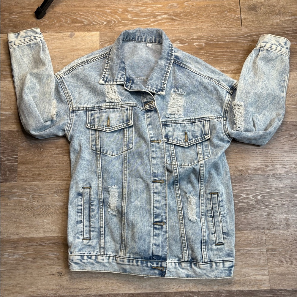 Distressed Light Blue Denim Jacket